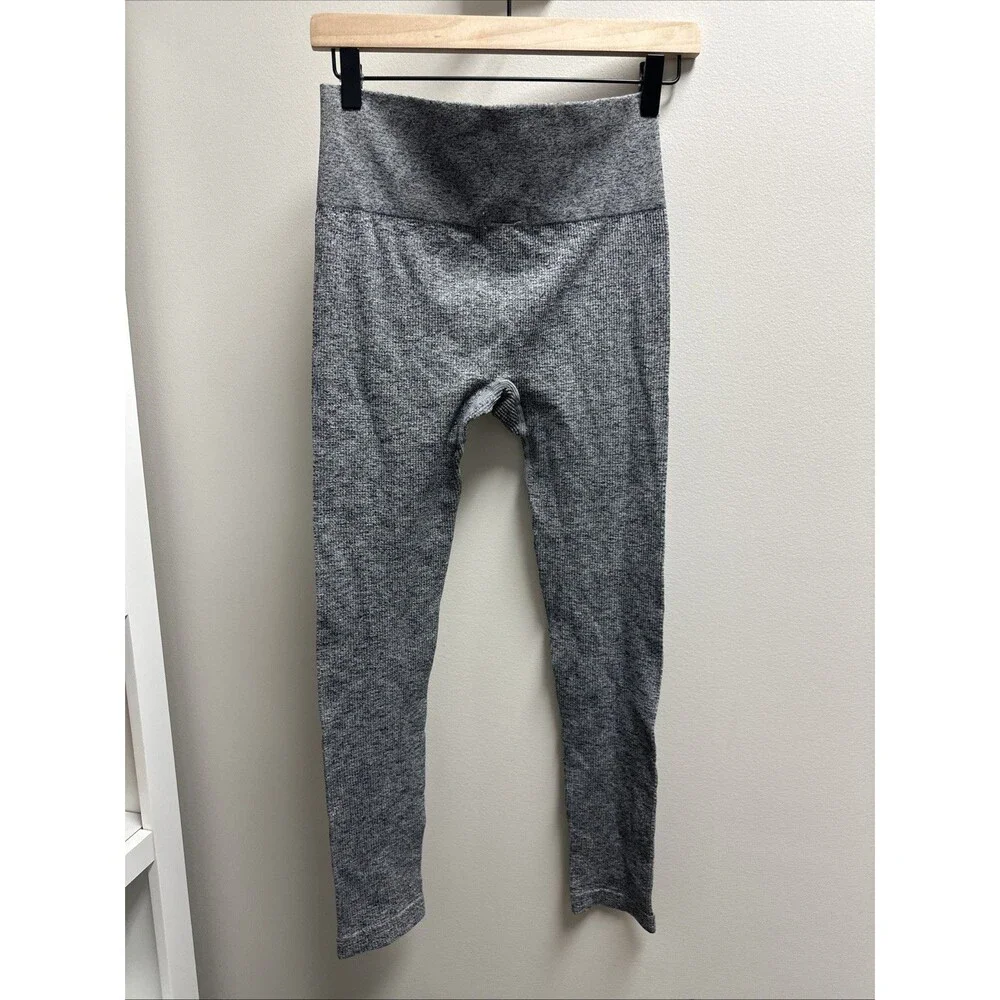 Womens Gray Colsie Seamless Ribbed Leggings‎ Size L Baselayer Ski Outdoor Layer